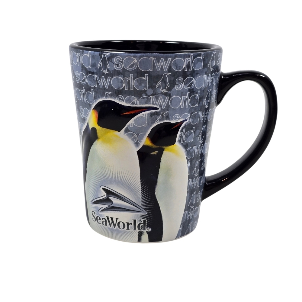 SEAWORLD Embossed 3D Penguins SEAWORLD Banner, Large Jumbo Coffee Mug Cup